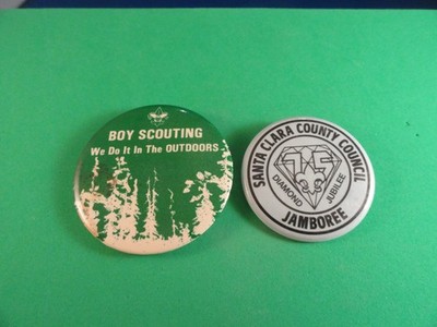BSA: TWO BUTTONS: SANTA CLARA COUNTY COUNCIL 1985 SCOUT JAMBOREE & OUTDOORS