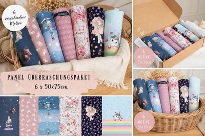 Überraschung Stoffpaket Panel Neu Herbst  Winter 6x 50x70cm Jersey French Terry