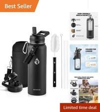 Stainless Steel Insulated Water Bottle 40 oz - Perfect for Coffee, Tea, and More