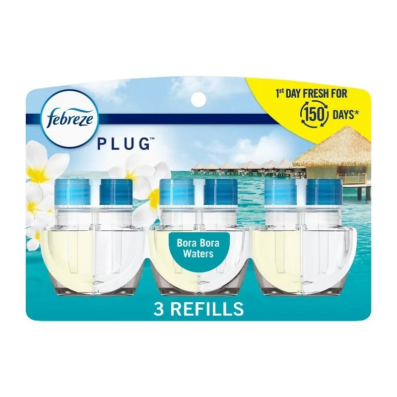 Febreze Odor Eliminating Fade Defy Plug Air Freshener Refill, Bora Bora - Thumbnail 4