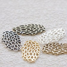 Premium Plated Solid Brass Leaf Charm - 26.1x14.8mm 4890C-4 