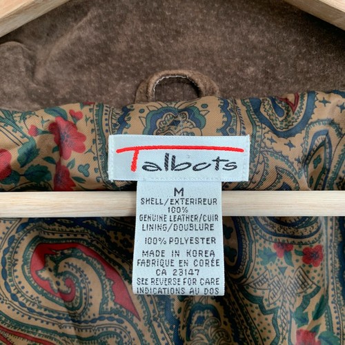 Talbots Womens Jacket Brown Leather Suede Zip Drawcord Waist Pockets Size M - Picture 11 of 11