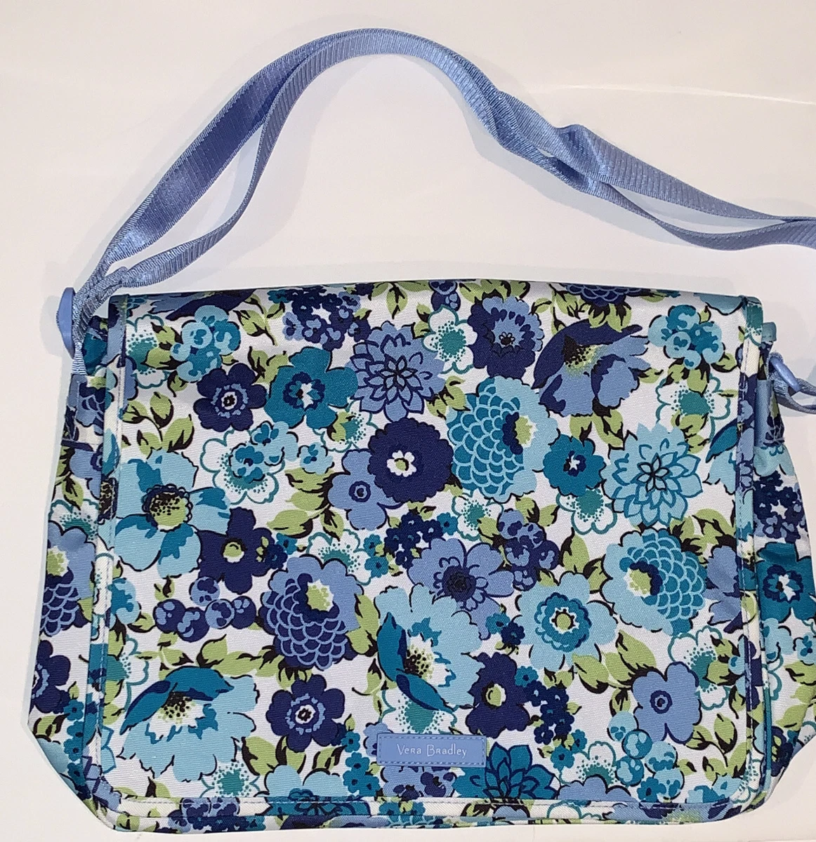 Vera Bradley MESSENGER Blueberry Blooms Lighten Up Bag Campus Crossbody  Shoulder