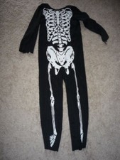 SCARY SKELETON JUMPSUIT--BOYS LG-NO MASK-USE FACE PAINT-FORUM NOVELTIES