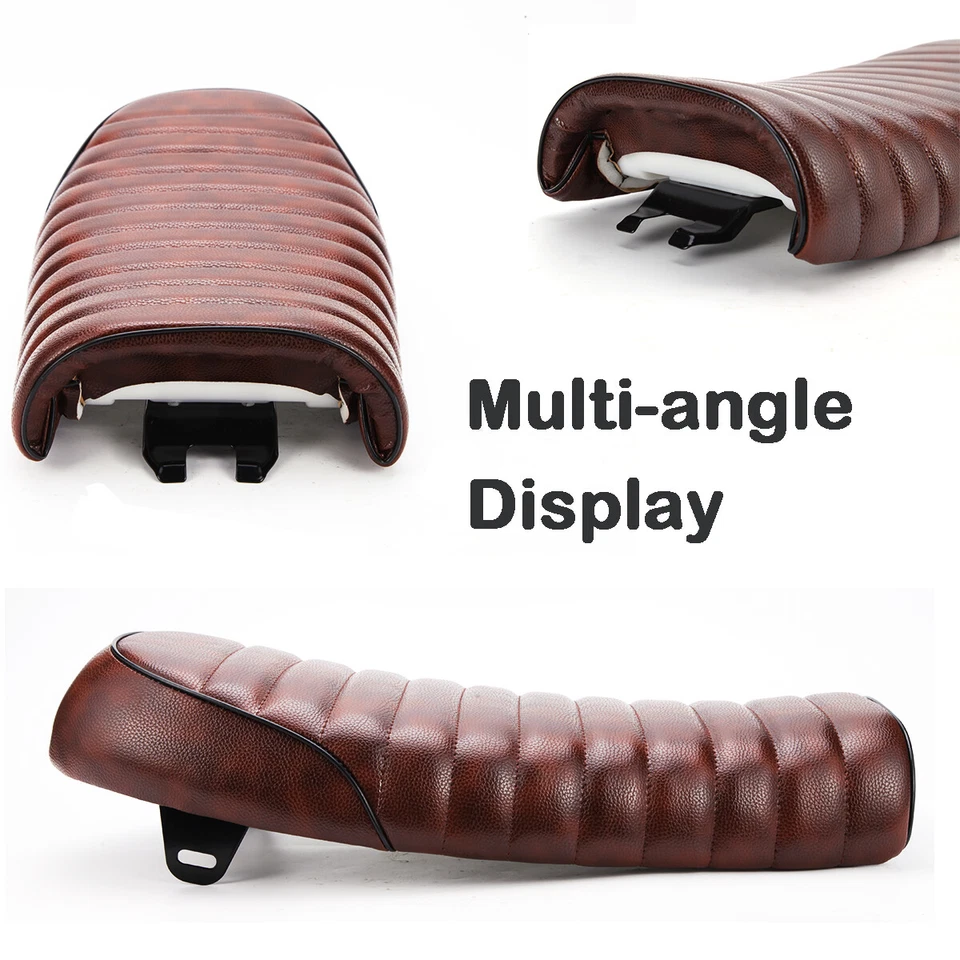 Asiento de corredor de café de conductor de PU marrón para Kawasaki Z650 Z750 Z900 Z1000 Foto 2 de 4