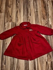 Christie Brooks Y2K girls Sz 5/6 Red jacket Dress cat Embroidered Christmas