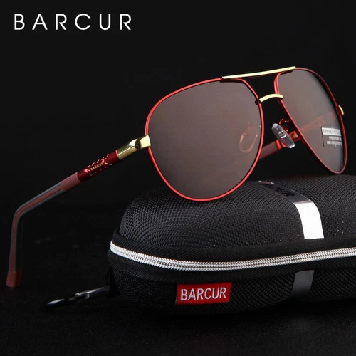 BARCUR Aluminum Vintage Men's Sunglasses Men Polarized Coating Classic Sun Glass
