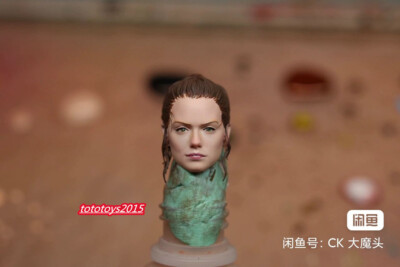 Painted 1:12 Rey Daisy Ridley Head Sculpt Carved For 6'' Female Figure Body Toy