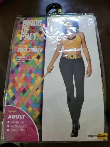 Harley Quin Birds of Prey Black Canary Adult Costume Medium Med M 8 10 Cosplay 