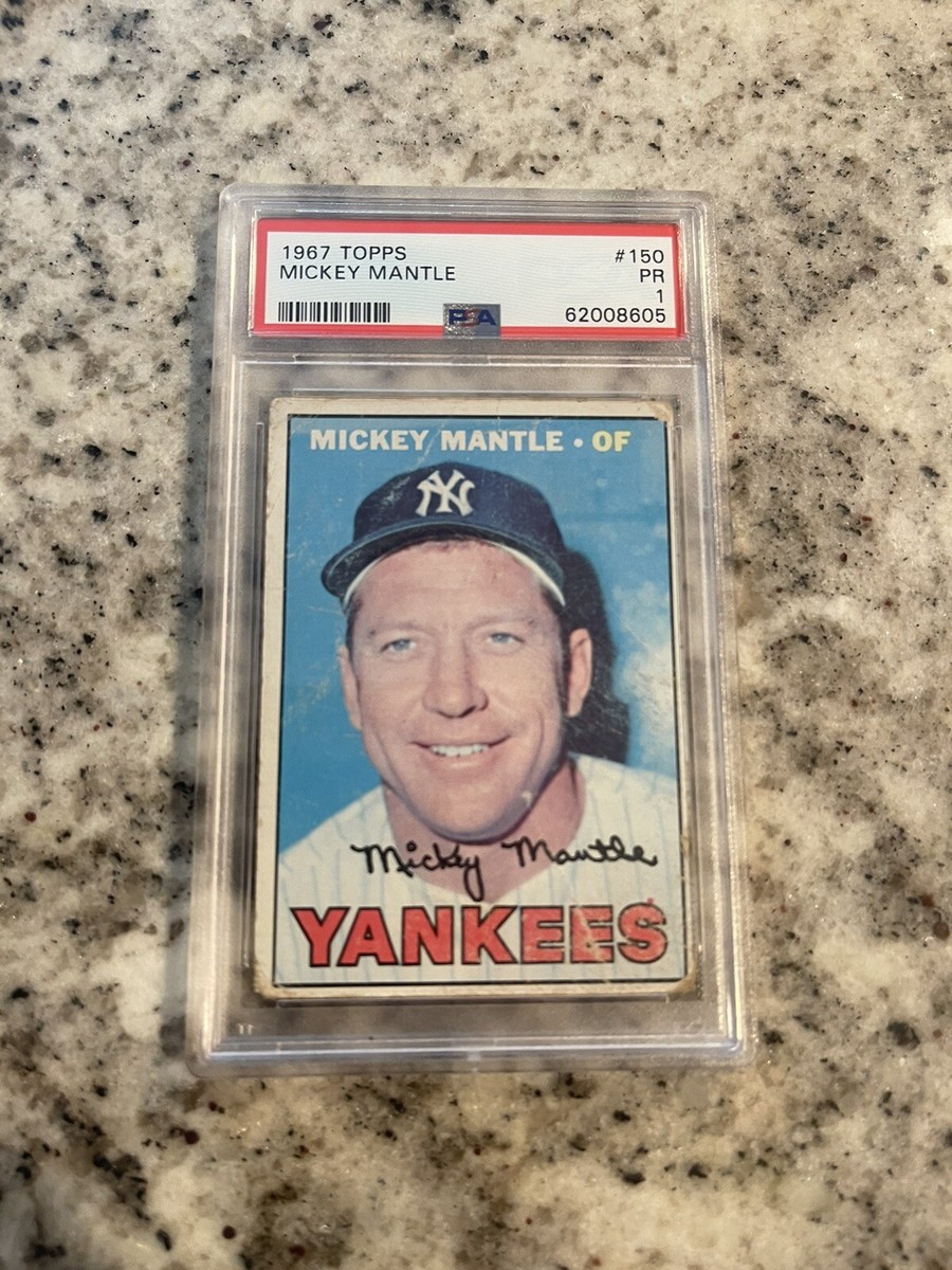 PSA 1 1967 TOPPS MICKEY MANTLE #150 YANKEES PRESENTABLE LOW GRADE