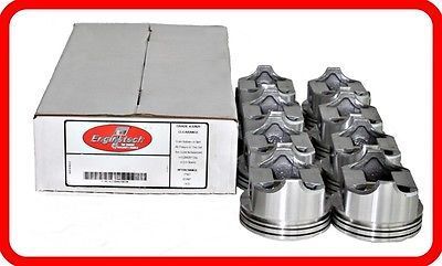 92-97 Chevrolet GM 350 5.7L V8 LT1 LT-1 (8)HYPER-EUTECTIC FLAT TOP PISTONS - Picture 1 of 1