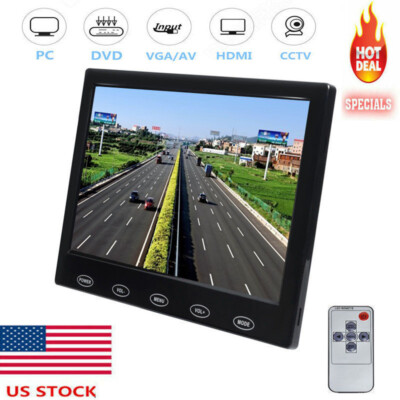US - 7'' LCD CCTV Monitor HD Security Monitor PC Screen HDMI VGA AV for Raspberry
