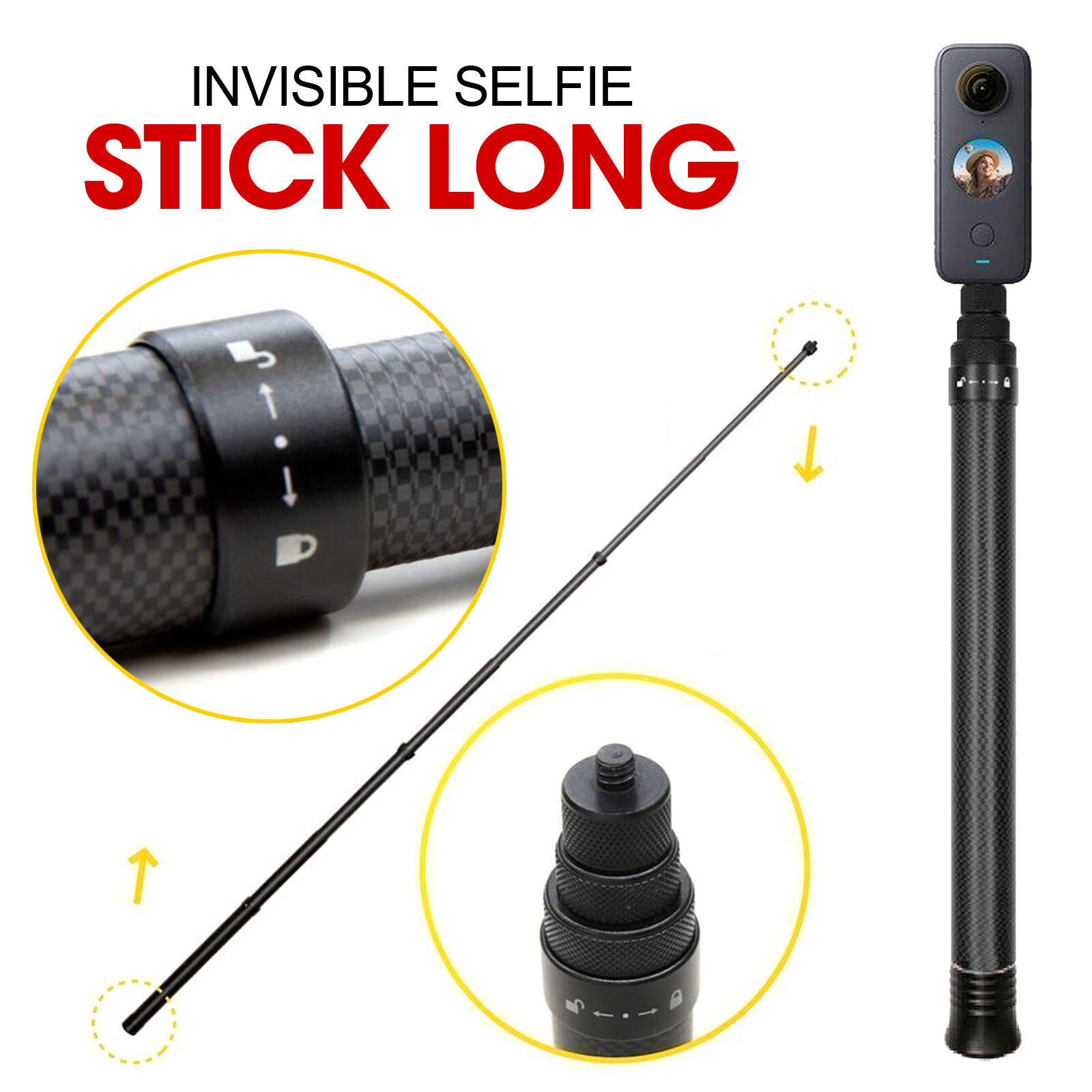 Action Camera K&F Concept MS21 Invisible Selfie Stick For GoPro - Main Image
