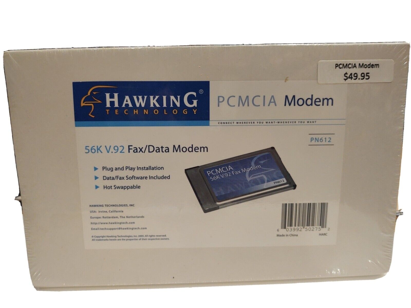 HAWKING 56k PCMCIA Fax/Data Modem NEW