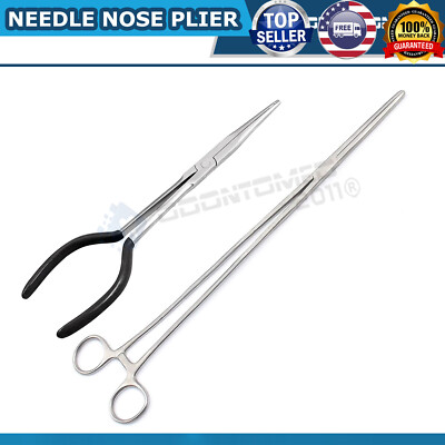 New 24'' + 11'' NEEDLE NOSE PLIERS SET LONG REACH PLIERS TOOL MULTI PURPOSE ODM