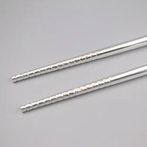 Palillos de plata fina real 999 mango de dragón y fénix palillos saludables - Imagen 9 de 24