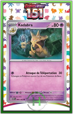 Kadabra - EV3.5:151 - 064/165 - Französische Pokemon Karte Neu