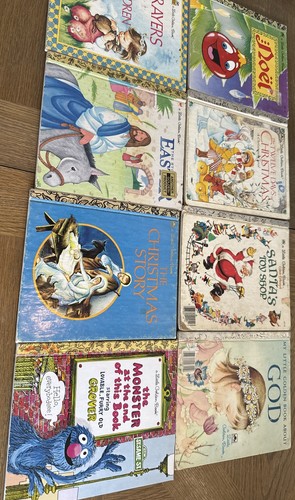 Lot Of 12 Books Includes Santa, Noel, Grover, Lassie 1967, & Little Golden Book