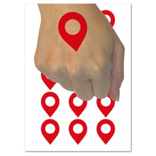 Map Location Symbol Temporary Tattoo Water Resistant Fake Body Art Set