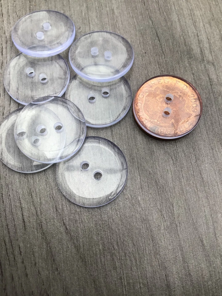 15mm & 20mm Buttons Clear Transparent Duvet Cover Buttons in Packs of 10 or 20 - Image 2 of 2