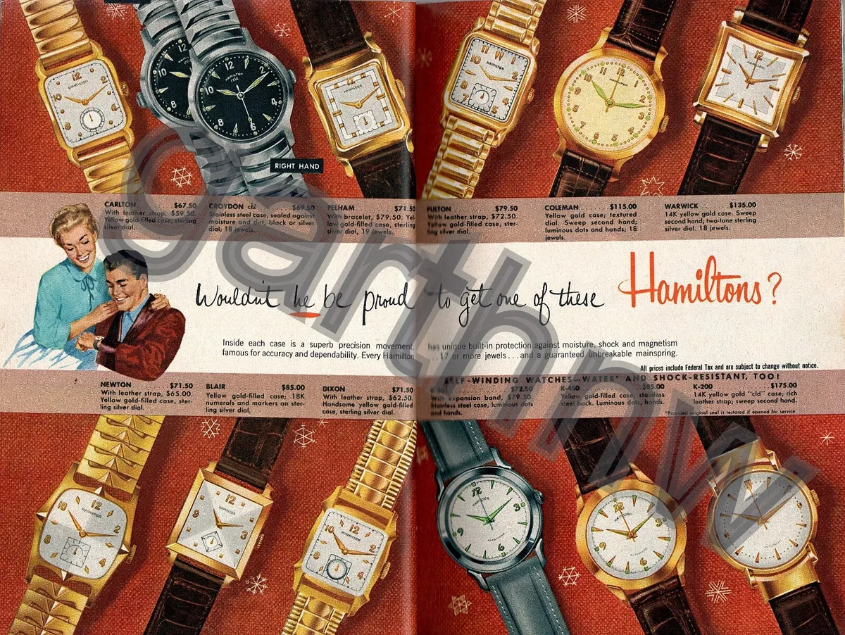 Vintage hamilton top watch catalog