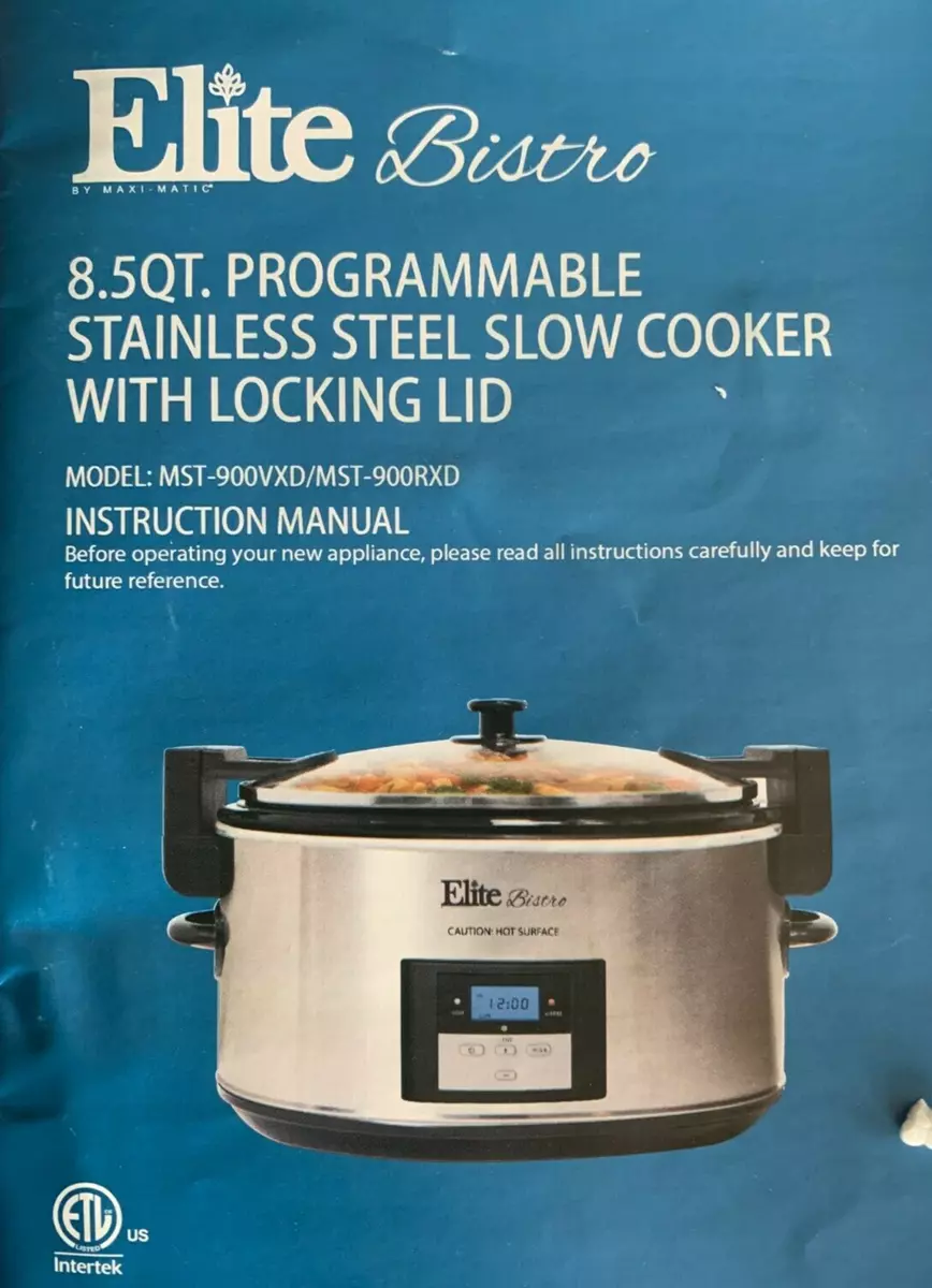 Stainless Steel 8 Qt Digital Slow Cooker with Locking Lid - Red