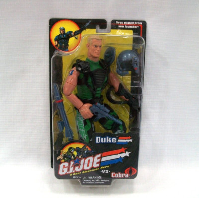 2001 GI Joe vs Cobra 12'' Inch Duke Posable Action Figure w/ Missile Arm Launcher