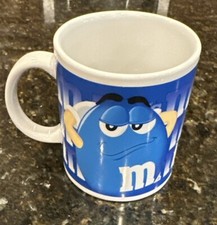 Vintage Blue M&M Coffee Mug Cup Galerie 2002 Mars Peanut Candy M M Collectible
