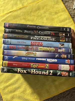 9 Disney Dvds Fox & Hound￼ Toy Story Finding Nemo Pirates