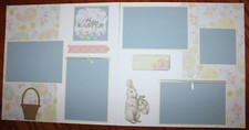 Easter scrapbook layout double page each pg 12 x 12 handmade photo ready sale