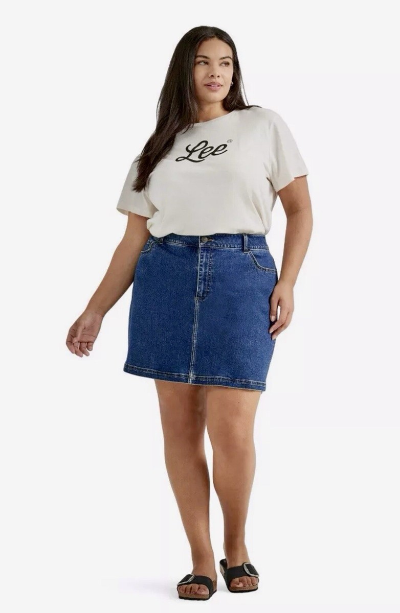 LEE Women's Size 22W Denim Skorts Mid Rise • With Interest- Hidden