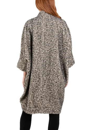 Made In Italy Coat Lagenlook soft Wool with buttons Mocha One Size UK 14-22 - Picture 18 of 18