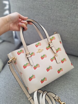 NWT Coach Mollie Tote 25 With Strawberry Print CB600 | eBay