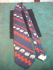 Vintage Elephant Designed Neck Tie