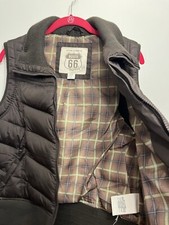 Route 66 Brown Puffer Vest Size L Plaid Lining