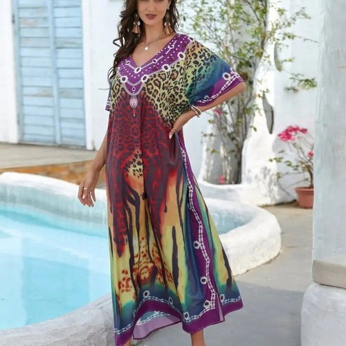 Bohemia Flow Vibrant Beachy Animal Printed Vibes Fun Easy Wear Easy Care Kaftan