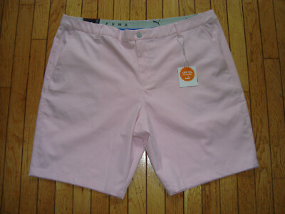 PUMA UPF 50+ GOLF MEN'S PERFORMANCE FIT PINK JACKPOT SHORTS SIZE 42 BNWT!