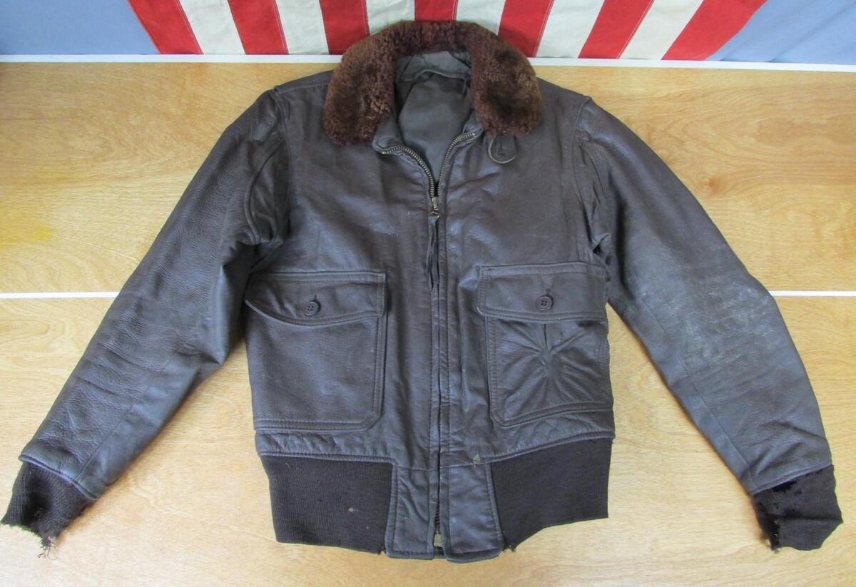 Vintage 1960s US Navy Leather G-1 Flyers Flight Jacket USN Vintage 1960s US Navy Leather G-1 Flyers Flight Jacket USN