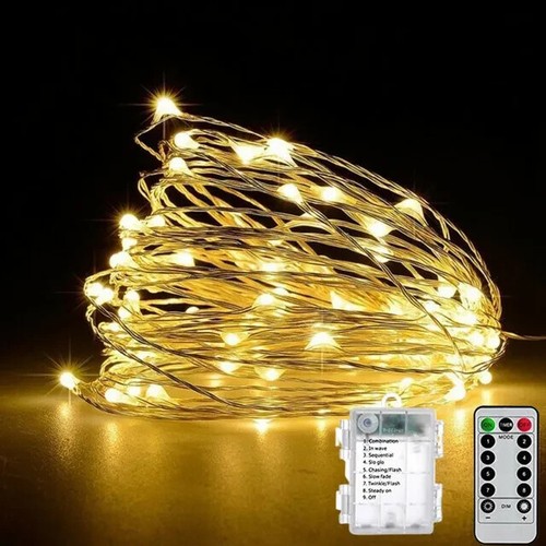 Warm White String Fairy Lights, Battery Powered, 100 LED, 10M, Party - Picture 2 of 8