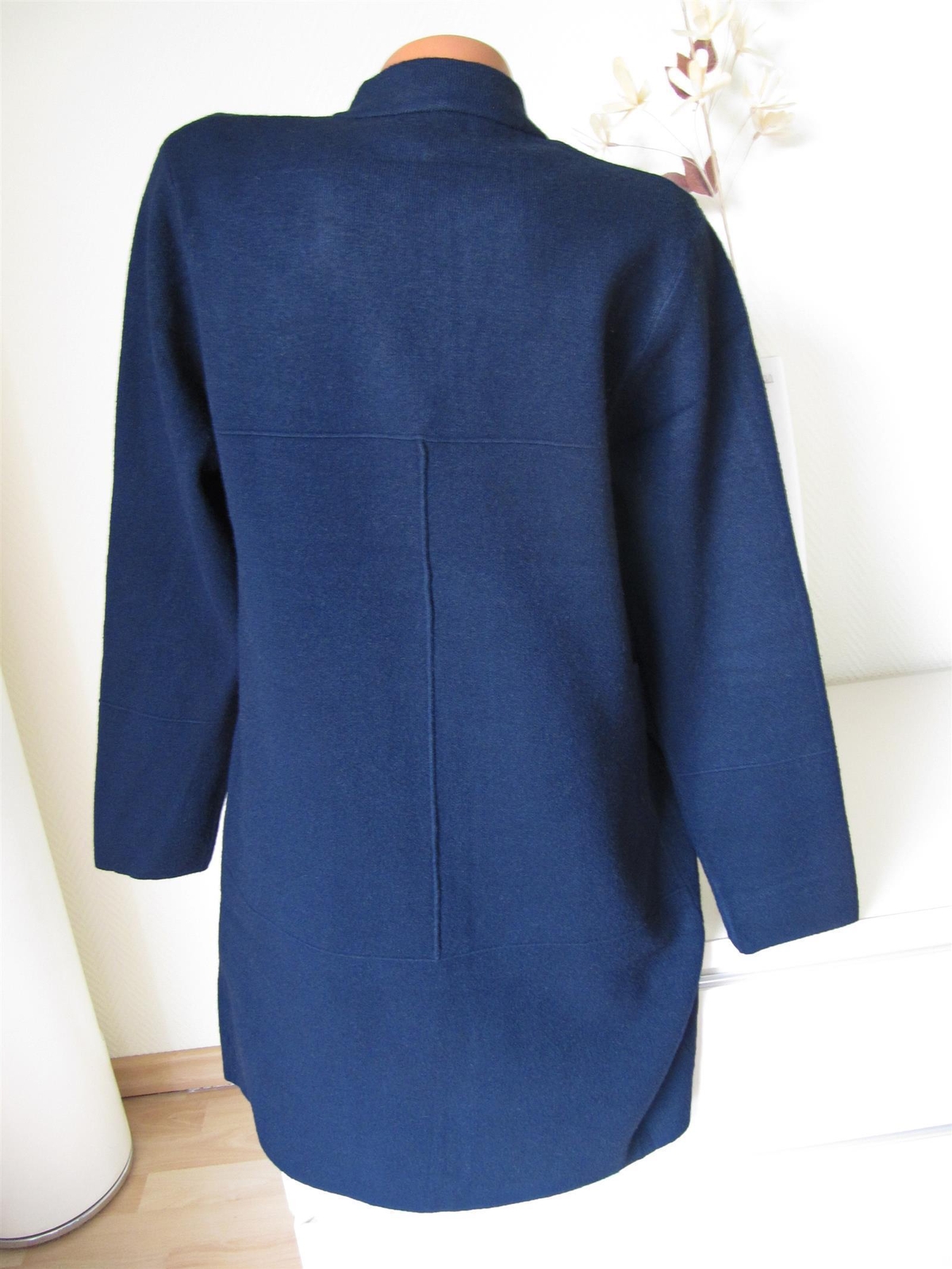 Elegante Strickjacke Strick Mantel Blazer Kragen GUTE QUALITÄT 38 40 42 M grau 