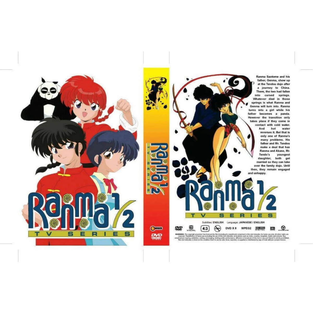 RANMA 1/2 Complete TV Anime Series DVD (English Dub) Episodes 1