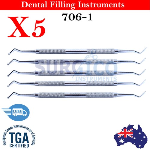 X5 Flat Plastic 706 Filling Instrument Amalgam Compound Dental Double Ended Tool - Bild 1 von 4