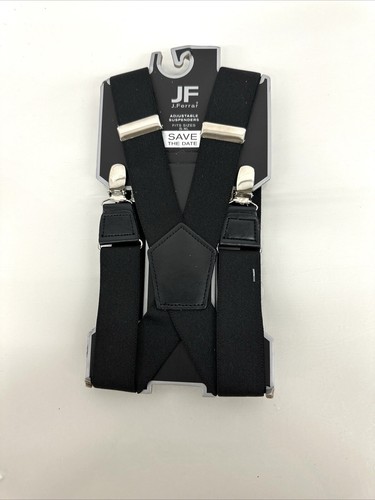 J. FERRAR Nero e Argento Regolabile ADATTO TAGLIE S-XL BRETELLE Forti Clip 1S - Foto 2 di 4