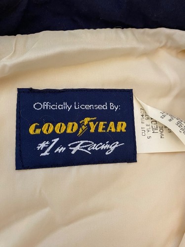 Goodyear #1 In Racing Yellow & Navy Windbreaker Jacket Embroidered Logo Medium - Picture 6 of 11