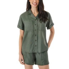 Member's Mark Women's Tencel Camp Shirt Size S Olive