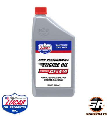 Lucas Oil 10101 Synthetic SAE 5W-50 High Performance Motor Oil - 1 Qt Bottle
