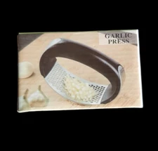 Sunny Sam Stainless Steel Black Garlic Press/Crusher Open Box