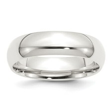 Sterling Silver 6mm Comfort Fit.5 Band Ring