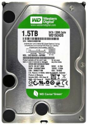 FESTPLATTE Westren Digital 1.5TB WD15EADS SATA II 32MB CACHE 7200U/min 3.5 Zoll