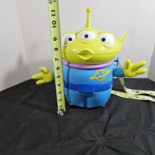 Disney Parks Pixar Toy Story Green Alien Popcorn Bucket Not Feet w/ Strap 11.5" - Picture 9 of 17